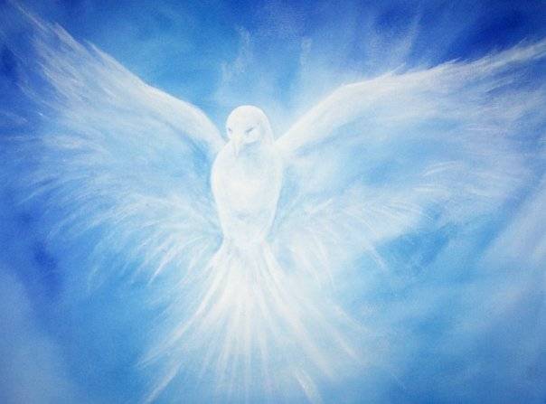 Angelic etheric painting of a white dove